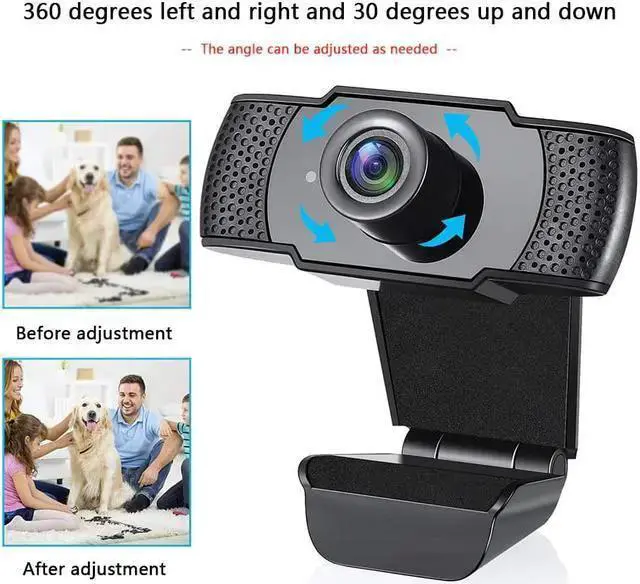 Alt view image 3 of 5 - WISDUM 2MP 1080P HD USB Webcam Adjustable PC Computer Web Camera with Microphone