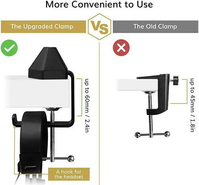 Alt view image 4 of 7 - WISDUM Microphone Arm Stand Adjustable Suspension Boom Scissor Mic Stand with Pop Filter 38quot to 58quot Adapter Mic Clip Upgraded Heavy Duty Clamp for Blue Yeti Nano Snowball Ice and Other MicsT20