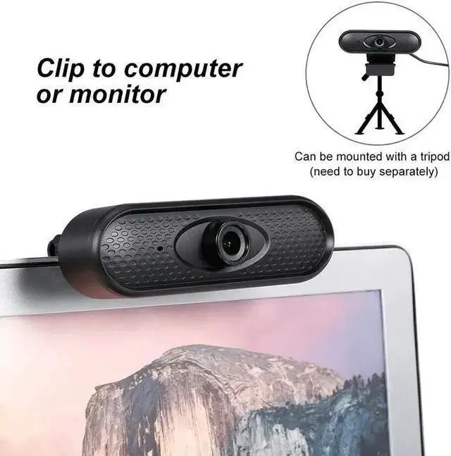 Alt view image 3 of 5 - WISDUM 1080P HD Webcam 2MP USB Web Cam Computer Camera Web Camera For Computer PC With Microphone Webcam For Home Office