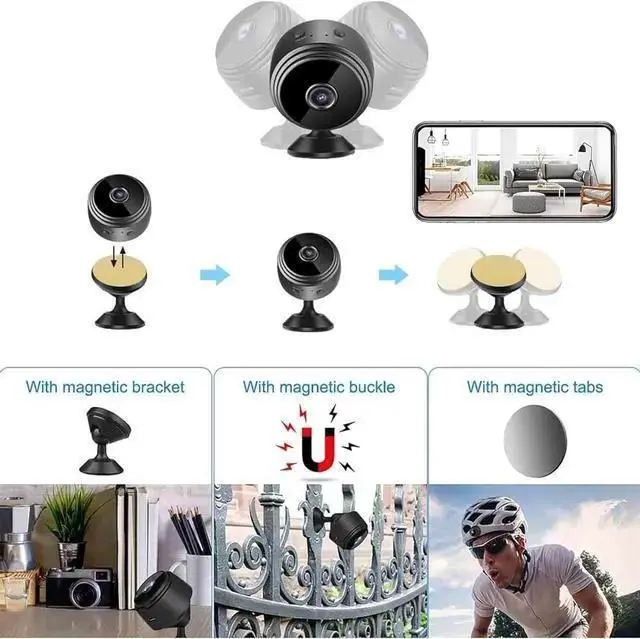 Alt view image 6 of 7 - WISDUM Mini Magnetic Mini Security Camera,2024 New Mini Security Camera Outdoor,Mini 1080p Hd Wireless Magnetic Security Camera,Miniguard Security Camera,Mini Camera