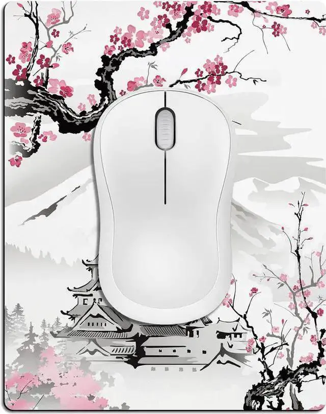 Main image of WISDUM Small Mouse Pad Cute Mini Mouse Pads for Wireless Mouse and Laptop Travel Mousepads with Designs - Japanese Blossom/Sakura Portable Mousepad with Non-slip Rubber Base - 5.5 x 7 Inch