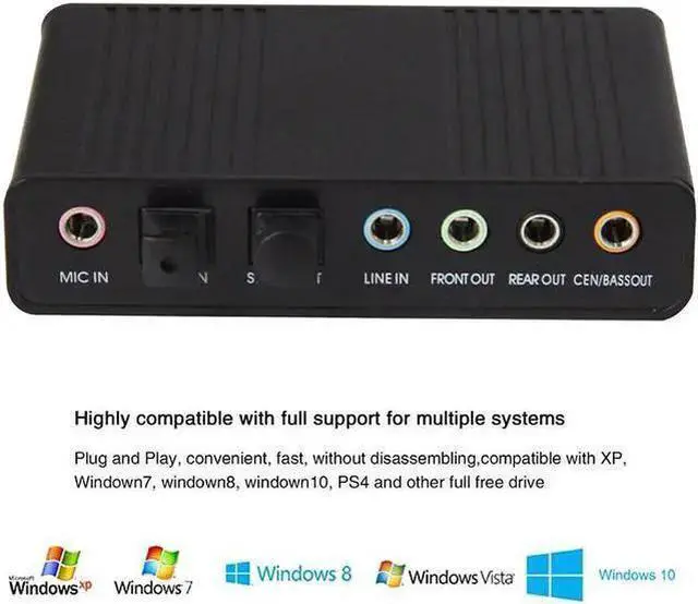 Alt view image 2 of 3 - WISDUM USB Sound Card 6 Channel 5.1 SPDIF Optical Digital Sound Card Stereo Audio Adapter For PC Computer Laptop