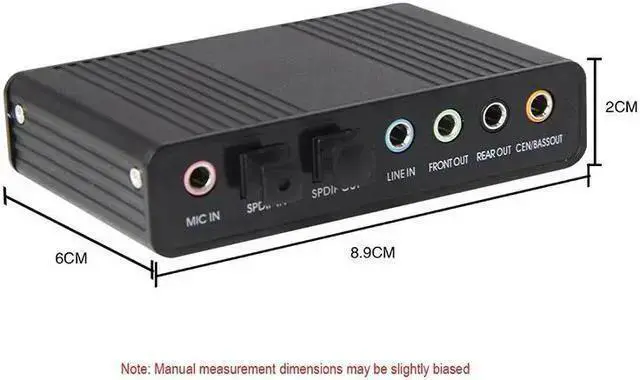 Alt view image 3 of 3 - WISDUM USB Sound Card 6 Channel 5.1 SPDIF Optical Digital Sound Card Stereo Audio Adapter For PC Computer Laptop