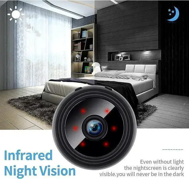 Alt view image 5 of 7 - WISDUM Mini WiFi Hidden Cameras with Audio and Video Live Feed,with Cell Phone App Wireless Recording -1080P HD Nanny Cams with Night Vision.Tiny Cameras for Indoor/Outdoor Using