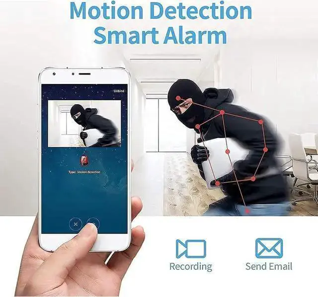 Alt view image 2 of 7 - WISDUM Mini WiFi Hidden Cameras with Audio and Video Live Feed,with Cell Phone App Wireless Recording -1080P HD Nanny Cams with Night Vision.Tiny Cameras for Indoor/Outdoor Using