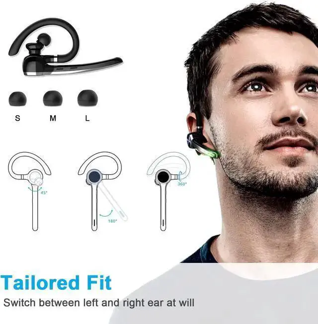 Alt view image 5 of 7 - WISDUM Bluetooth Headset Wireless Bluetooth Earpiece with 500mAh Charging Case 72 Hours Talking Time Built-in Microphone for iOS Android Cell Phone V5.1 Hand-Free Headphones for Trucker Office