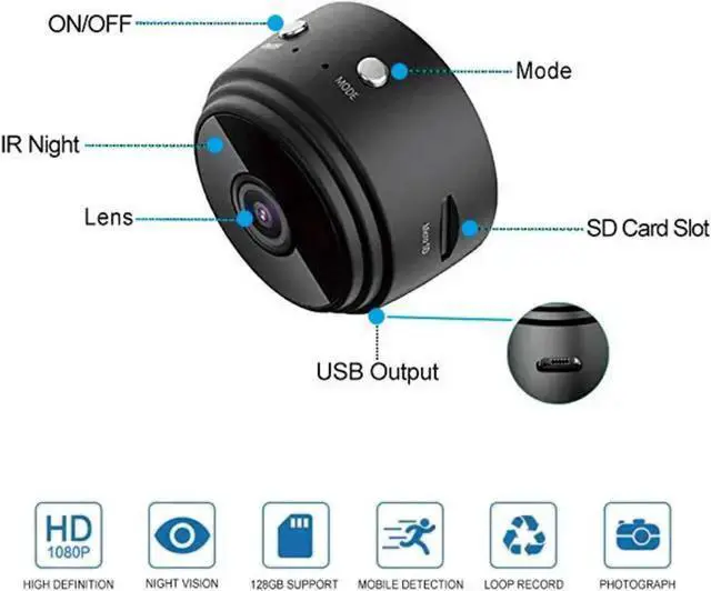 Alt view image 2 of 7 - WISDUM Spy Camera 1080P WiFi Hidden Camera Wireless Indoor Secret Camera Mini Nanny Spy Cam Home Security Surveillance Camera Micro Small Monitor Video Camera with Motion Detection App Control
