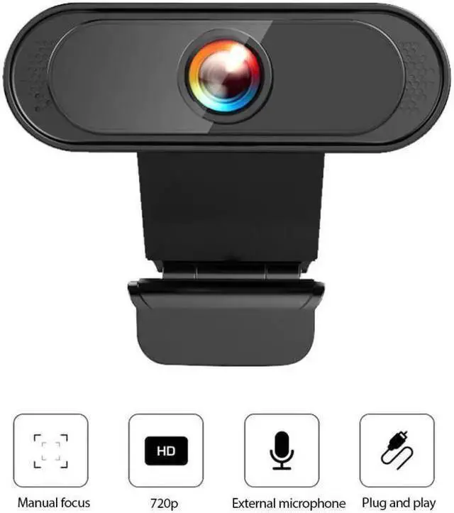 Alt view image 2 of 5 - WISDUM 720P Computer Camera HD USB Webcam External Microphone Webcam Web Camera For PC Laptop Computer Peripherals
