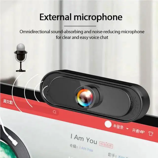 Alt view image 4 of 5 - WISDUM 720P Computer Camera HD USB Webcam External Microphone Webcam Web Camera For PC Laptop Computer Peripherals