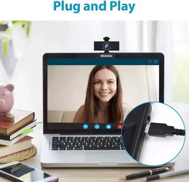 Alt view image 5 of 7 - WISDUM NexiGo N60 1080P Webcam with Microphone, Adjustable FOV, Zoom, Software Control & Privacy Cover, USB HD Computer Web Camera, Plug and Play, for Zoom/Skype/Teams, Conferencing and Video Calling