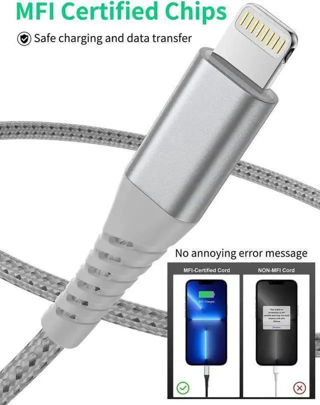 Alt view image 5 of 7 - WISDUM Short USB C to Lightning Cable6 inch 3 PackBraided Type C to Lightning Cable PD Fast Charging 0.5 Foot USBC to Lightning Cable for 14 13 12 Pro Max Mini 10 8 Plus XR XS SE AirPods