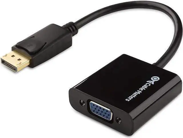 Main image of WISDUM DisplayPort to VGA Adapter Male to Female, Gold Plated DP to VGA Adapter, Display Port to VGA Convertor, in Black