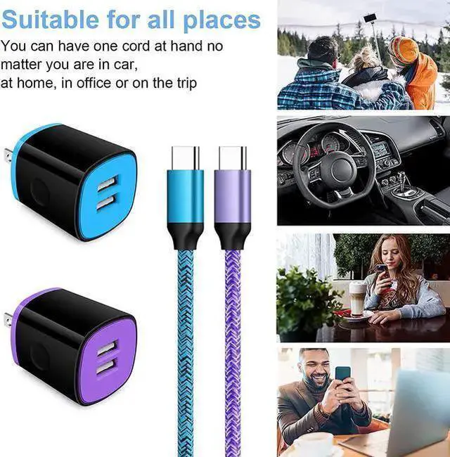 Alt view image 6 of 6 - WISDUM Type C Charger Fast Charger Block Wall Plug Android USB C Cord C Charger Cable Fast Charging for Galaxy S23 S22 S21 Ultra/S21 Plus/S21/S20/S20 FE/S10/S9/A10e/A32/A71/Note 20 10 9,Moto G8/G7