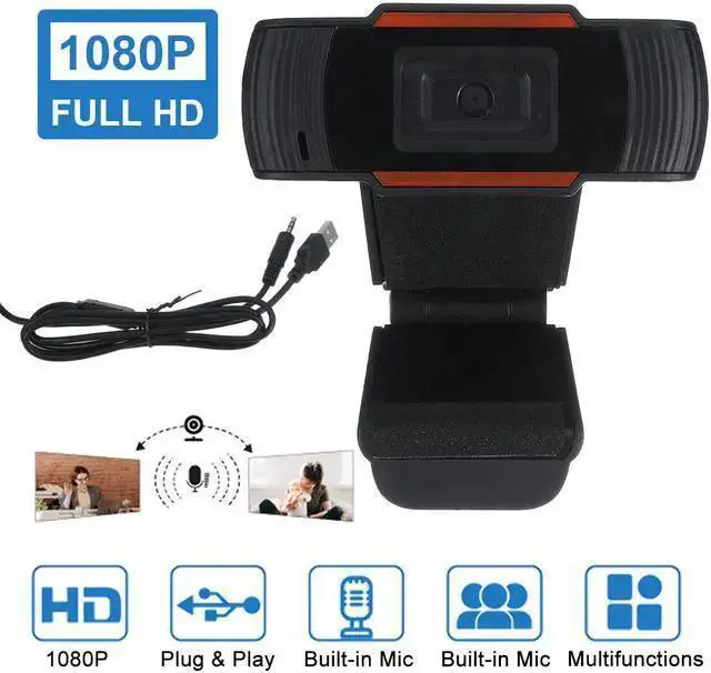 Alt view image 2 of 7 - WISDUM 1080P HD Webcam Video Recording USB Web Camera w/Microphone Fr PC Laptop Desktop