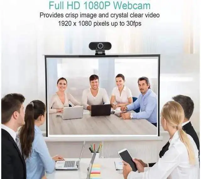 Alt view image 7 of 7 - WISDUM WISDUM HD 1080P Webcam Microphone Streaming Computer Web Camera Video Calling Conferencing Recording USB Webcams for PC Laptop Desktop