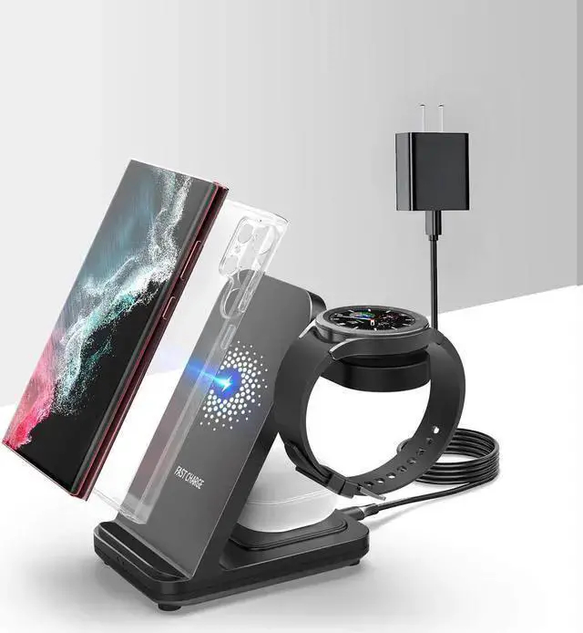 Alt view image 6 of 7 - WISDUM Wireless Charger,3in1 Wireless Charging Station for Galaxy Phone/Watch/Buds, Fit for Galaxy S22 ultra/Note 20/Note 10/S21/S20, Galaxy Watch 4/3, Active 2/1, Galaxy Buds/Pro/+/Live