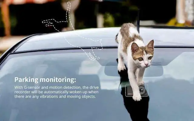 Alt view image 5 of 7 - WISDUM Dual Dash Cam 4.0 Inch LCD Screen 1080P FHD Front and Rear Camera, Car Driving Recorder with IR Sensor Night Vision, Motion Detection, G-Sensor, 170°Wide Angle and Parking Monitor