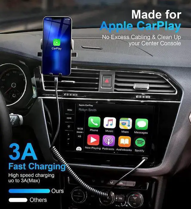 Alt view image 3 of 7 - WISDUM USB Type C to Lightning Cable 3FT 2Pack Coiled Charger Fast Charging for Car Short USBC Cord for iPhone14/13/12/11 Pro Max//CarPlay