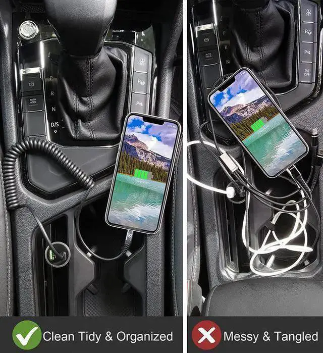 Alt view image 6 of 7 - WISDUM USB Type C to Lightning Cable 3FT 2Pack Coiled Charger Fast Charging for Car Short USBC Cord for iPhone14/13/12/11 Pro Max//CarPlay