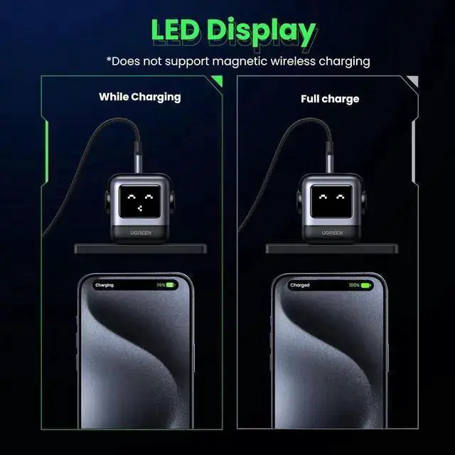 Alt view image 5 of 7 - WISDUM RG 30W USB C Charger, Nexode Robot GaN Fast Charger Block, Compact Wall Charger Power Adapter for 15 Pro Max/14/13, Galaxy S23 Ultra, Pixel 7 Pro, Air, Pro (Black)