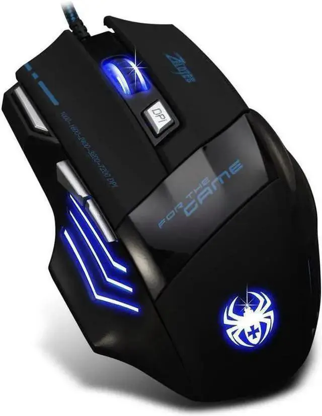 Alt view image 2 of 6 - WISDUM AFUNTA Zelotes Ergonomic 7200 DPI LED Optical Wired Gaming Mouse Mice 7 Buttons Compatible Mac Pro Gamer PC Laptop Desktop Notebook-Black Black(T80)