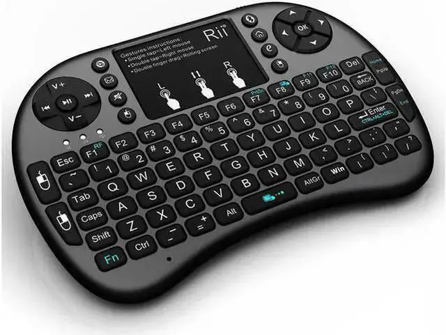 Alt view image 3 of 5 - WISDUM Rii i8+ BT Mini Wireless Bluetooth Backlight Touchpad Keyboard (w/Mouse) for PC/Mac/Android/IOS