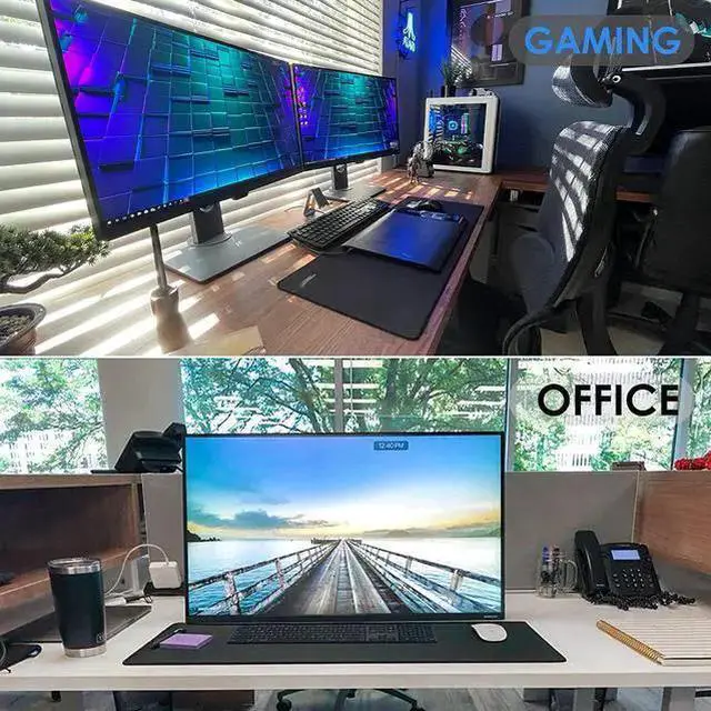 Alt view image 7 of 7 - WISDUM Large Gaming Mouse Pad with Superior Micro-Weave Cloth Extended Desk Mousepad with Stitched Edges Non-Slip Base Water Resist Keyboard Pad for Gamer Office & Home 31.5 x 11.8 in Black