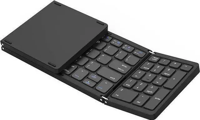 Main image of WISDUM Foldable Bluetooth Keyboard, Foldable Wireless Portable Keyboard with Numeric Keypad, USB-C Rechargeable for iOS, Android, Windows System Laptop Tablet Smartphone Device (Not Full Size)