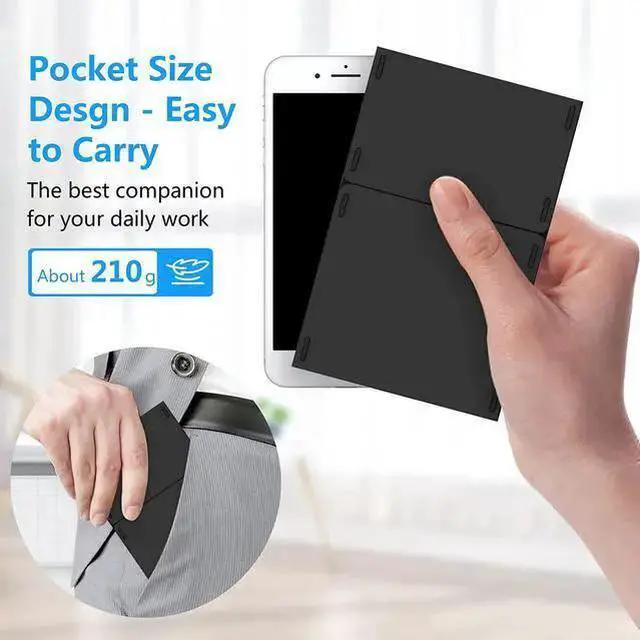 Alt view image 7 of 7 - WISDUM Foldable Bluetooth Keyboard, Foldable Wireless Portable Keyboard with Numeric Keypad, USB-C Rechargeable for iOS, Android, Windows System Laptop Tablet Smartphone Device (Not Full Size)