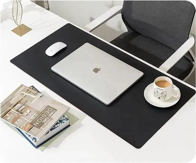 Alt view image 7 of 7 - WISDUM Dual Sided PU Leather Desk Pad, Mouse Pad, Office Desk Mat, Non-Slip Laptop Desk Pad, Waterproof Desk Writing Pad for Office and Home (31.5" x 15.7", Black)