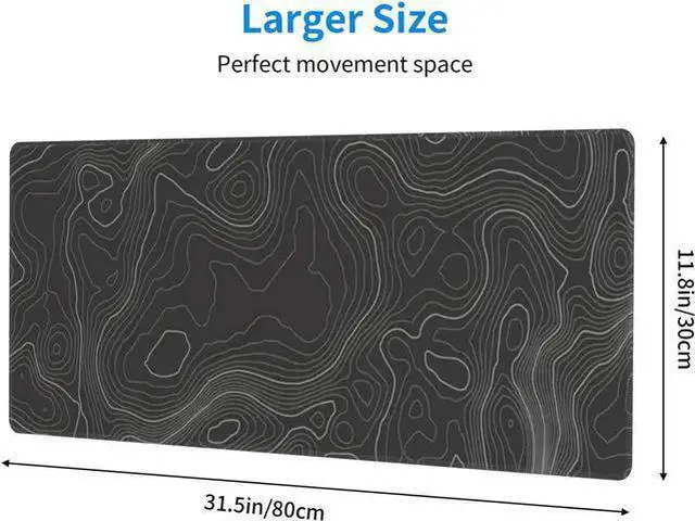 Alt view image 3 of 7 - WISDUM Topographic Contour Gaming Mouse Pad Large XL Long Extended Pads Big Mousepad Keyboard Mouse Mat Desk Pad Home Office Decor Accessories for Computer Pc Laptop