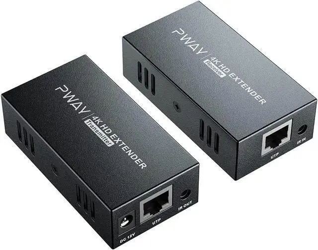 Main image of WISDUM 4K HDMI Extender, Ultra HD 4K@60Hz Over Cat5e/6 Up to 200ft/60m, Extended Audio and Video, Supports Loop Out, IR, HDCP 2.2/1.4 YUV 444