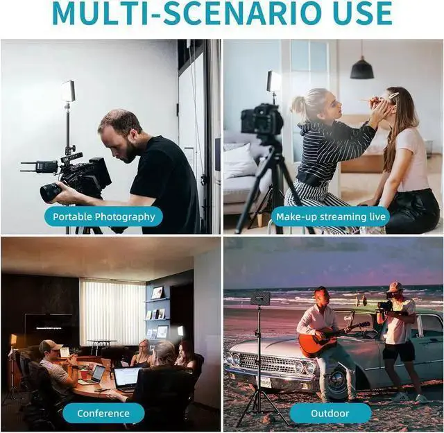 Alt view image 6 of 7 - WISDUM Studio LED Video Light Kit - 9 Color Filters, Adjustable Tripod, for Photo Video Streaming