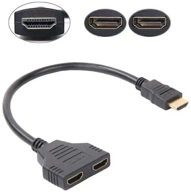 Alt view image 2 of 4 - WISDUM 1 Input 2 Output HDMI Port Male to Female Splitter