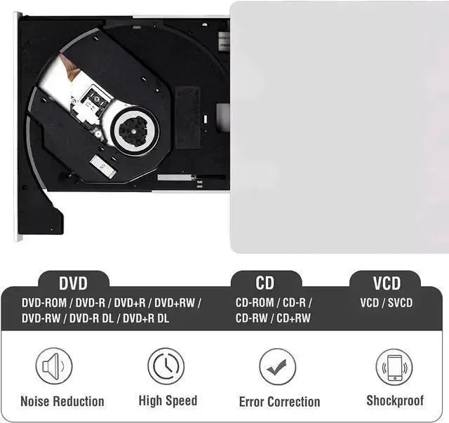Alt view image 4 of 6 - WISDUM External CD/DVD Drive for Mac, CD Burner USB 3.0 Portable CD-ROM DVD+/-RW Disc Player Burner Reader Writer Optical Drive for Mac Pro/Air, Windows 11/10 Laptop PC, Silver