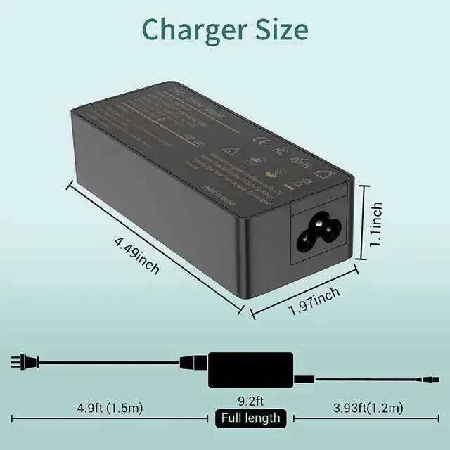 Alt view image 5 of 7 - WISDUM Chromebook Charger, USB C Laptop Charger, 45W 65W Fast Charging for Acer Google Chromebook Charger, fit USB Computer Chargers for Laptops, Type c chromebook Charger