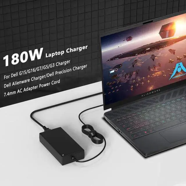 Alt view image 6 of 7 - WISDUM 180W Laptop Charger fit for G7 15 17 7588 7590 7790 G5 15 5515 5587 5590 G3 15 3579 17 3779 Precision 7670 7770 7510 7520 7530 7540 7550 19.5V 9.23A 7.4mm AC Adapter Power Cord