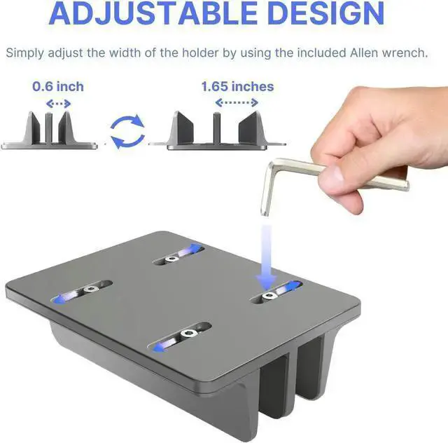 Alt view image 2 of 7 - WISDUM Unitronworld Dual Laptop Holder Vertical Laptop Stand Stand Desk Adjustable Closed Double Laptop Stand Laptop Dock Laptop Vertical Stand Pro Stand Air Surface Stand Notebook