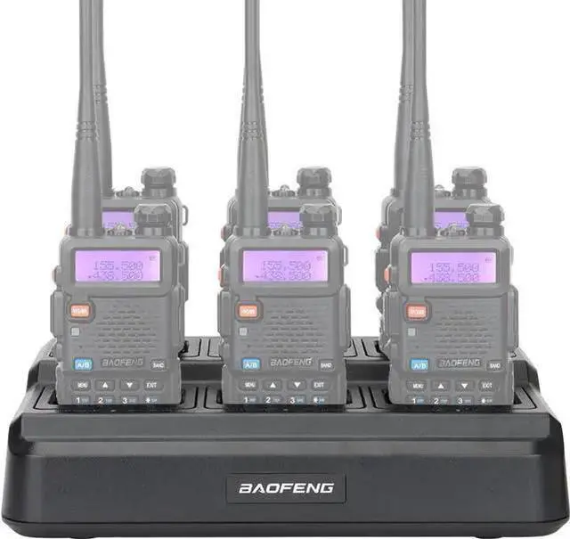 Main image of WISDUM Baofeng UV-5R Six Way Charger Two Way Radio Multi Unit Charger Station for UV-5R UV-5R+ UV-5RE UV-5RTP UV-5X3 BF-F8HP RT-5R RT-5RV MK4 Radio and Battery