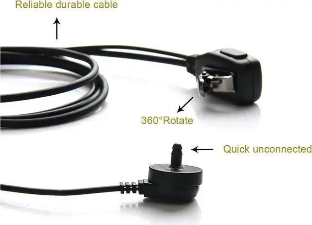 Alt view image 5 of 7 - WISDUM Case of 10, Retevis Walkie Talkies Earpiece with Mic 2 Pin Acoustic Tube Headset Compatible with Baofeng UV-5R Retevis H-777 RT21 RT22 Arcshell AR-5 Two Way Radio