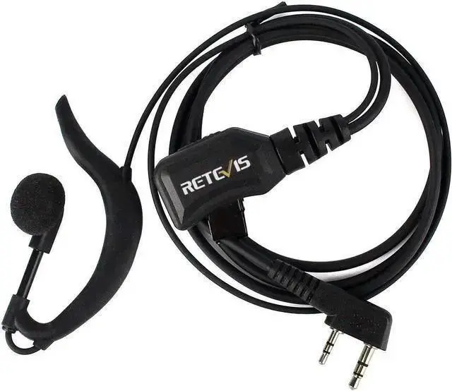 Alt view image 2 of 7 - WISDUM Retevis Walkie Talkie Earpiece with Mic G Shape 2 Pin Adjustable Volume Headset Compatible with Retevis H-777 RT22 RT21 Baofeng UV-5R 888S 2 Way Radio(10 Pack)