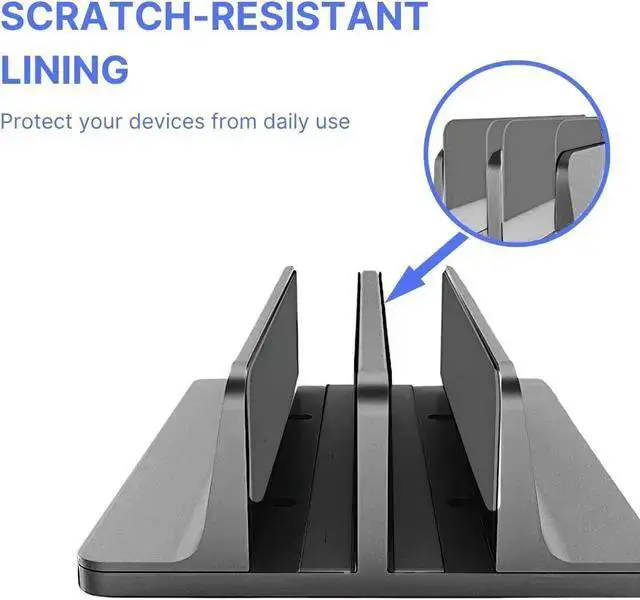 Alt view image 5 of 7 - WISDUM Unitronworld Dual Laptop Holder Vertical Laptop Stand Stand Desk Adjustable Closed Double Laptop Stand Laptop Dock Laptop Vertical Stand Pro Stand Air Surface Stand Notebook