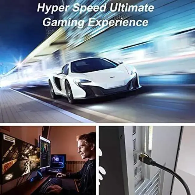 Alt view image 4 of 5 - WISDUM Cat 8 Ethernet Cable, 300FT High Speed Heavy Duty 26AWG Cat8 LAN Network Cable 40Gbps, 2000Mhz with Gold Plated RJ45 Connector, Outdoor&Indoor Internet Cable Compatible for Router Gaming Modem