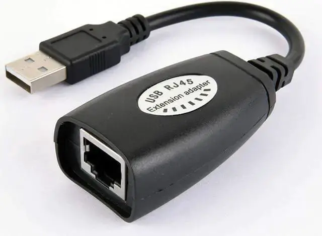 Alt view image 2 of 3 - WISDUM LIXIN USB (Male) (Female) to RJ45 Adapter Set-USB to RJ45 LAN Extension Adapter Over Cat5/ Cat5e/ Cat6 Cable
