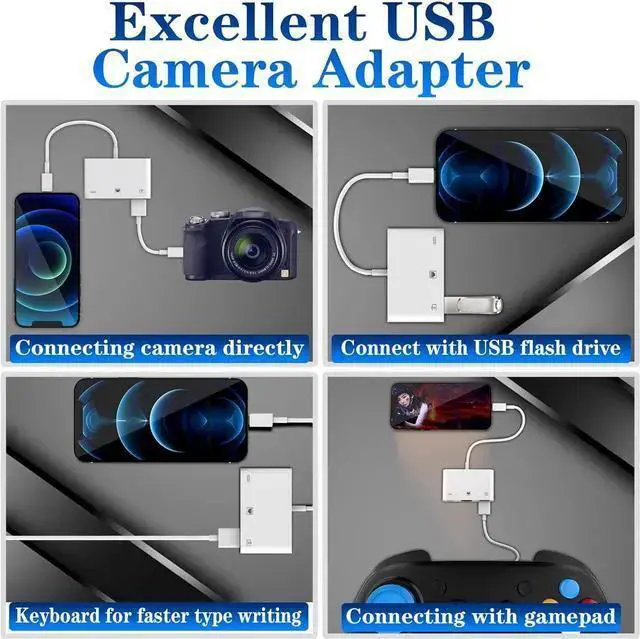 Alt view image 4 of 7 - WISDUM Lightning to RJ45 Ethernet Adapter for /, MFi Certified 3 in 1 RJ45 Ethernet LAN Network Adapter with USB 3.0 Camera Adapter and Lightning Charge Port,Supports 100Mbps Ethernet Network