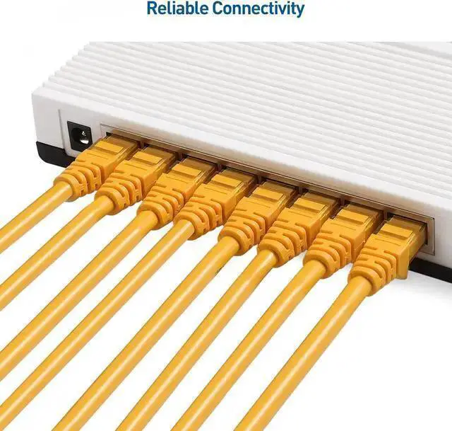 Alt view image 7 of 7 - WISDUM 10Gbps 5-Pack Snagless Short Cat 6 Ethernet Cable 3 ft (Cat 6 Cable, Cat6 Cable, Internet Cable, Network Cable) in Yellow