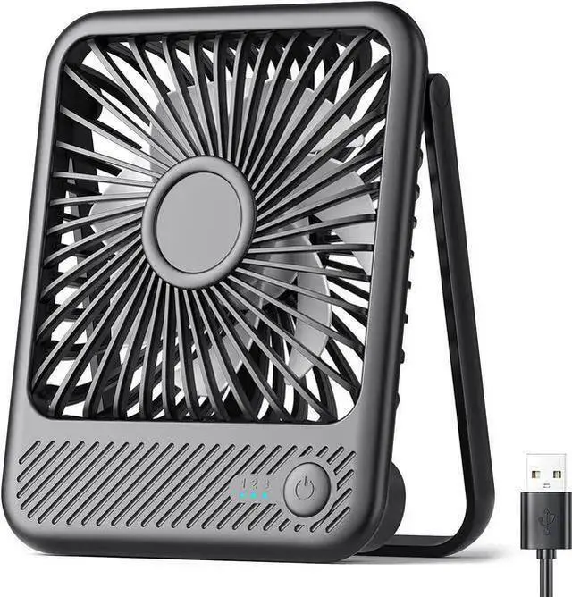 Main image of WISDUM USB Desk Fan Strong Wind Ultra Quiet Small Personal Fan with 180° Tilt Folding and 3 Speeds Adjustable USB-C Corded Powered Mini USB Fan for Office Desktop Bedroom