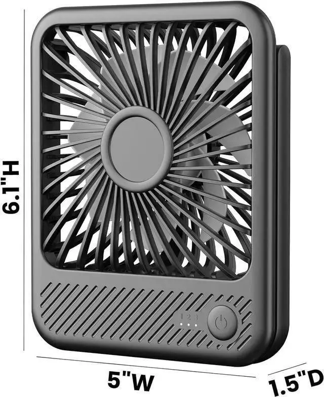 Alt view image 7 of 7 - WISDUM USB Desk Fan Strong Wind Ultra Quiet Small Personal Fan with 180° Tilt Folding and 3 Speeds Adjustable USB-C Corded Powered Mini USB Fan for Office Desktop Bedroom