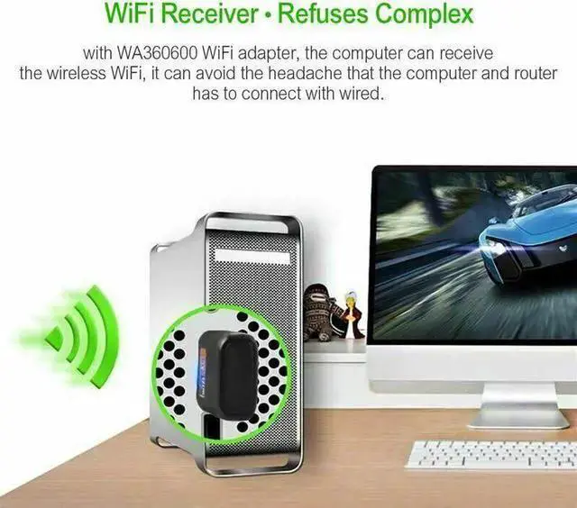 Alt view image 4 of 6 - WISDUM 600Mbps Wireless USB Ethernet PC WiFi AC Adapter Lan 802.11 Dual Band 2.4G / 5G