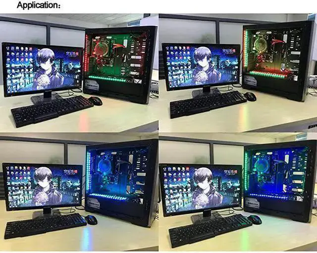 Alt view image 2 of 6 - WISDUM PC LED Flexible Light Strip Computer Lighting Green with Magnetic for PC Case Computer Lighting Kit30cm18ledsS Series